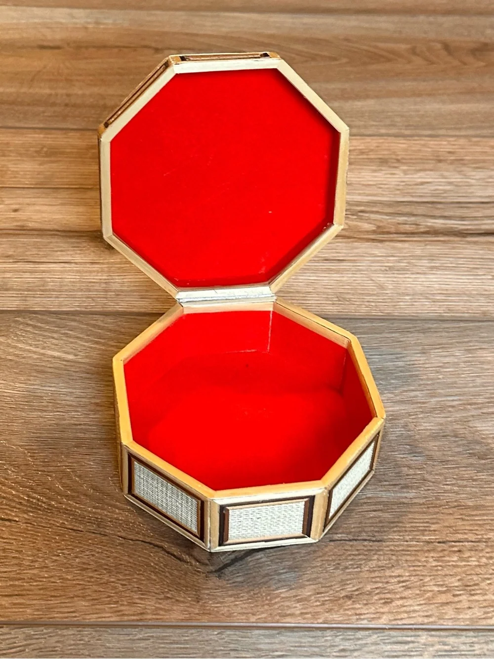 Octagonal Woven Rattan Decorative Storage Box - Natural Brown